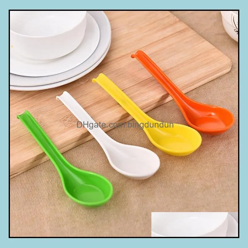 300pcs/lot colorful hook spoon melamine spoon bowl soup honey porridge spoon tableware sn3143