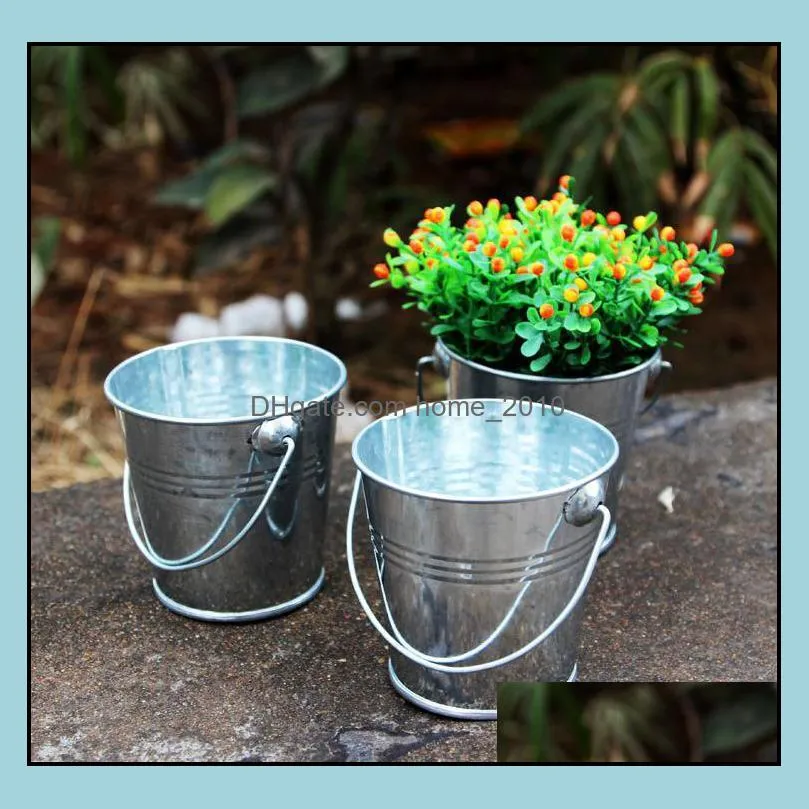  mini tinplate metal bucket icing french fries tin pails candy basket party garden supplies sn1281