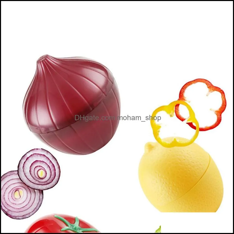 fruit vegetable tools onion green pepper garlic shaped food containers lemon fruits  box plastic freshkeeping box refrigerator