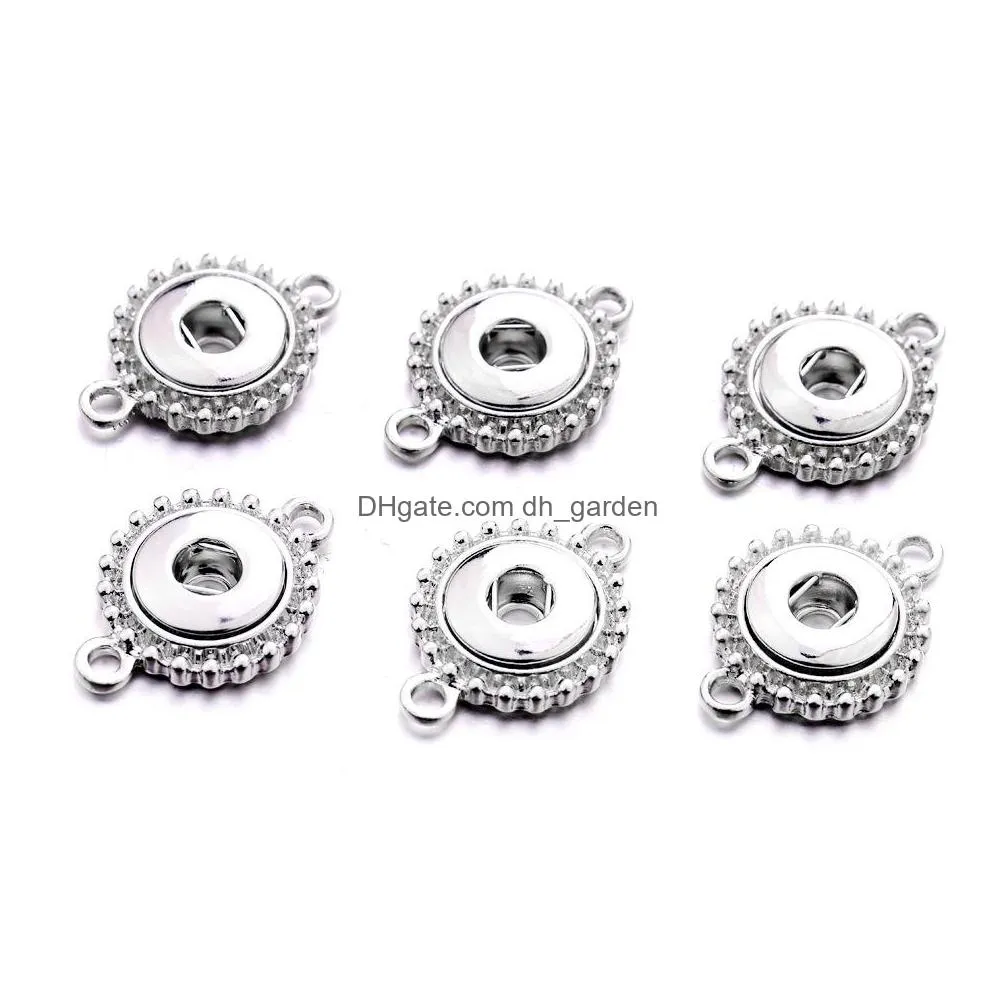 silver gold color 12mm snap button charms connector pendant jewelry making diy necklace earrings bracelet supplier wholesale