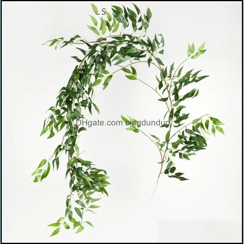 artificial fake eucalyptus garland long leaf plants greenery foliage home decor eucalyptus willow leaf plant greenery foliage1 2170 v2