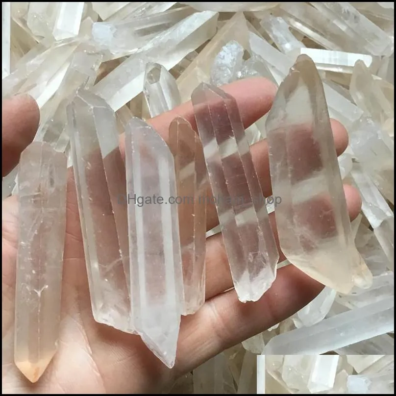 6pcs clear natural lemurian seed quartz crystal point specimen reiki healing rough gemstone crystal point meditation making jewelry 615