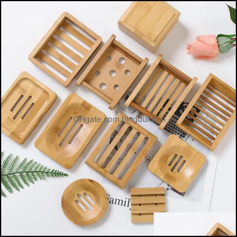 soap dish holder wooden natural bamboo soap dish simple bamboo soap holder rack plate tray round square case 732 k2