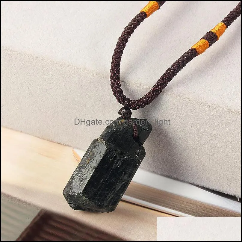  10/pcs black tourmaline pendant necklace plating crystal necklace chakra crystal healing stone pendant 1823mm sxctb fhgxt 544