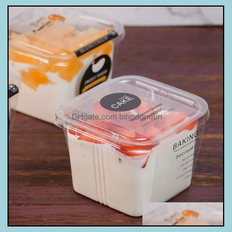 clear cake box container transparent cream cake plastic package box with lid cheese ice cream fruit mousse packaging box sn2611