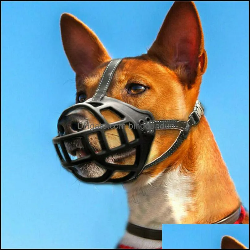 adjustable breathable small large dog mouth muzzle anti bark bite chew muzzles training products pet accessories