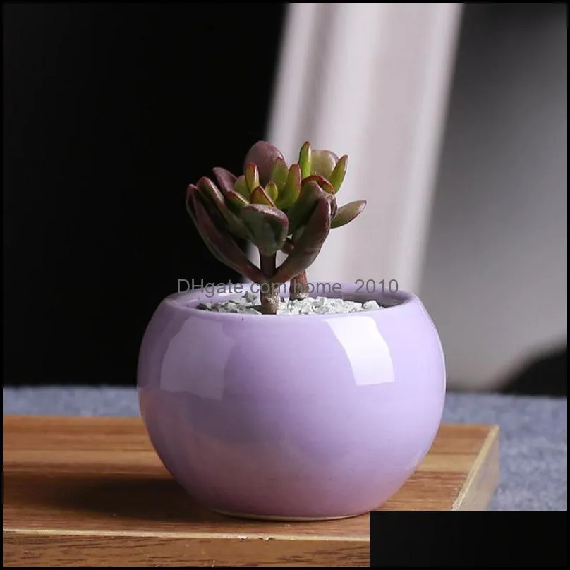 9 colors ceramic pots succulents flower pot small ball round white porcelain white color mini creative