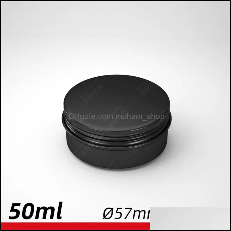 empty case tin aluminum circular black container cosmetic jars helical thread cover organizers can metal makeup candy snacks 2 2mlc c2