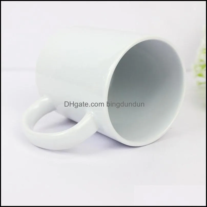 sublimation blanks mug personality thermal transfer ceramic mug 11oz white water cup party gifts drinkware 1168 v2