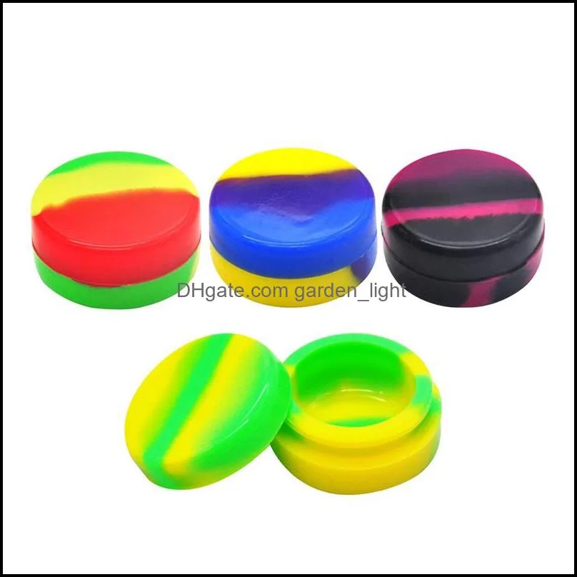 3ml silicone wax oil stash jar portable nonstick round multicolor concentrate oil storage case containers dabs rig dry herb box 423