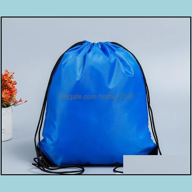 solid color string drawstring back pack cinch sack gym tote bag school sport shoe bags sn4650