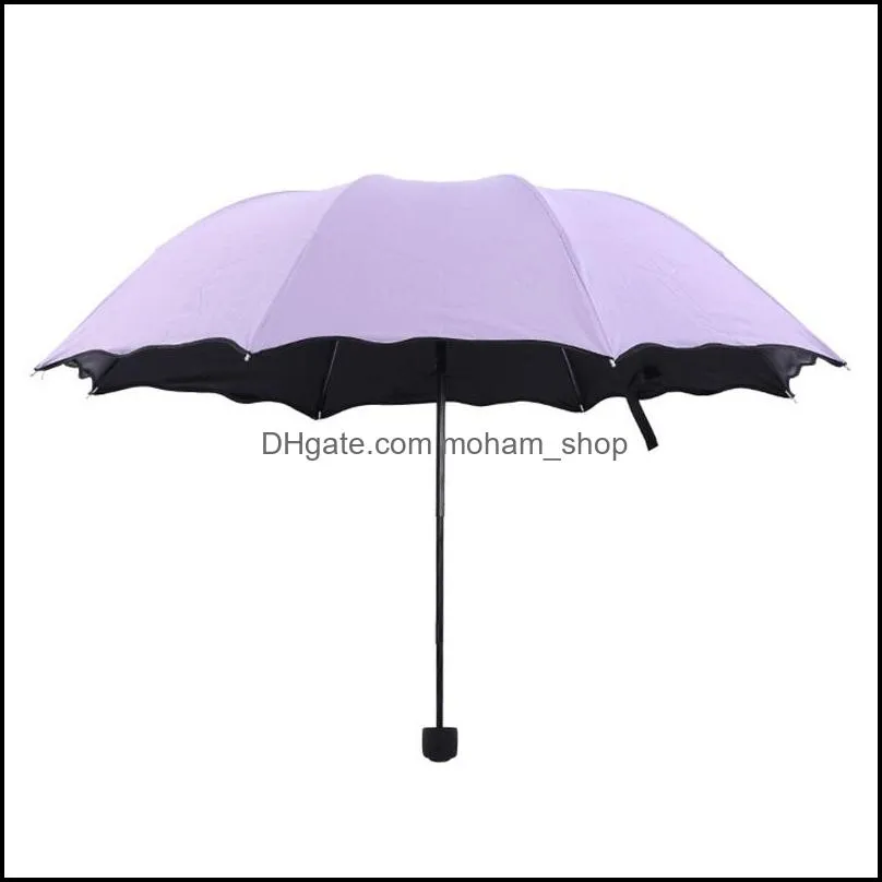  creative travel umbrellas blossom in water colorful three folded arched all weather umbrella with coating 9 2hr ww