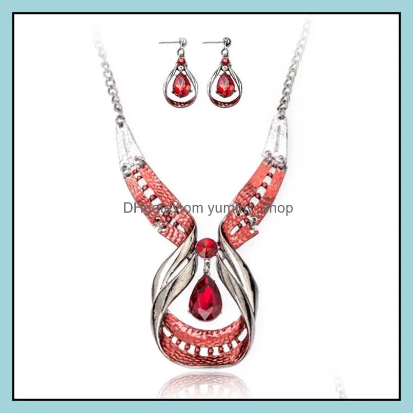 bridesmaid jewelry set for wedding platinum plated austrian beautifully necklace earrings party jewelry sets