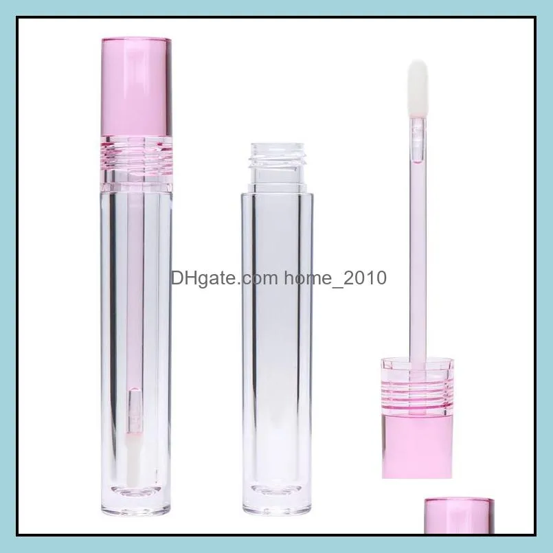 diy lip gloss tubes bottle empty 7.8ml lipgloss tube round transparent packing bottles with wand empty clear 3 colors