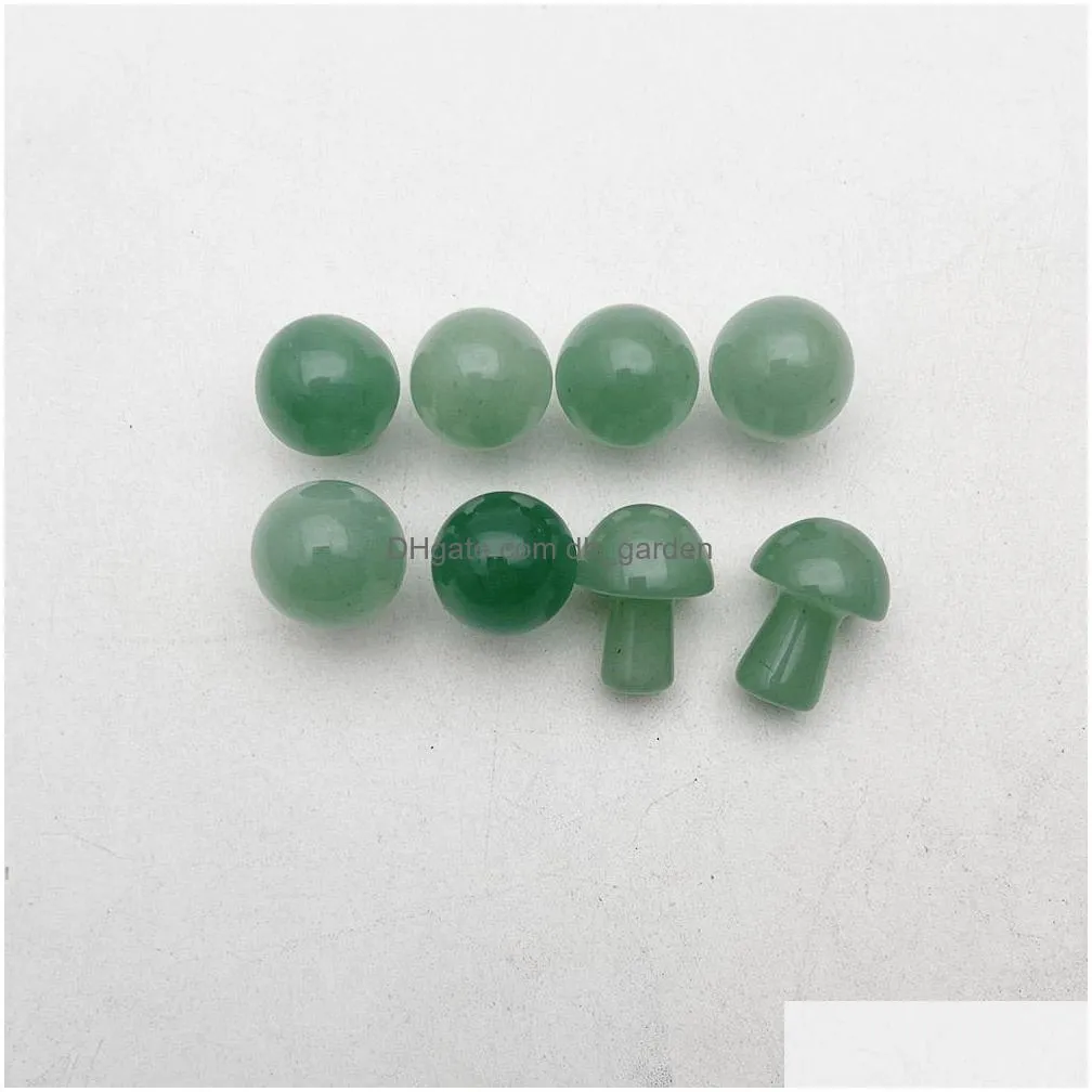 green aventurine stone 20mm mushroom statue carved decoration quartz hand polished healing reiki trinket gift room plant ornament