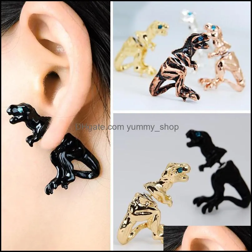 stud earrings wholesale fashion brincos metal gold sliver plated 5 colors ear clip cuff punk stud earring for women