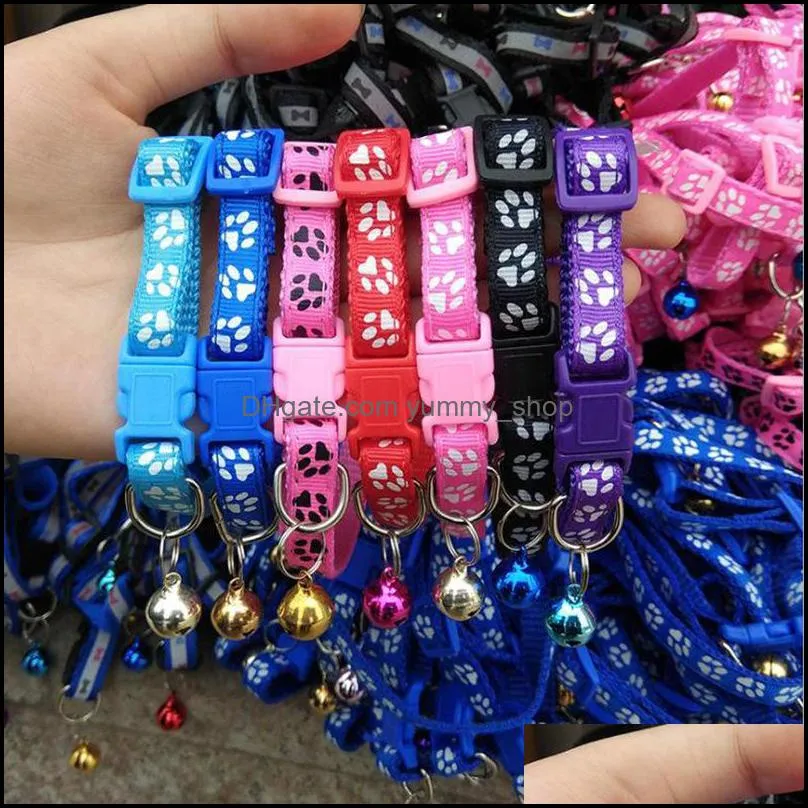 easy wear pet buckle collar puppy bell necklace adjustable cat dog collar outdoor favor gifts for pet 167 v2