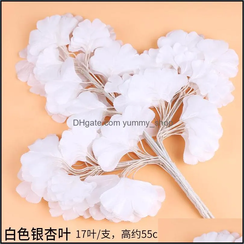 12pcs artificial leaf decoration fake leaves plastic tree branches simulation banyan leaves for home wedding party decor leaves 2189