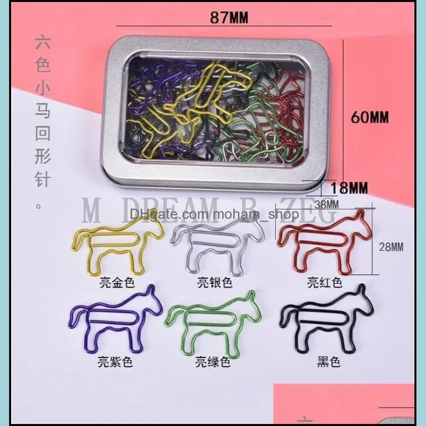 mixed multicolor paper clips 3 styles cute animal shapes office clips for scrapbooks bookmark school notebook paperclip