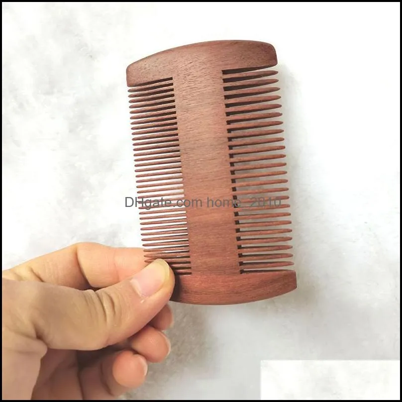 mens wooden beard brush party favor natural sandalwood double sided close tooth comb household hair combs