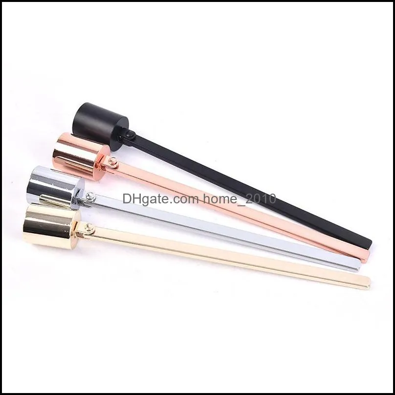  oil lamp dipper extinguish trimmer cutter put off rose gold black silve stainless steel candle snuffer flame wick tool rrb12670