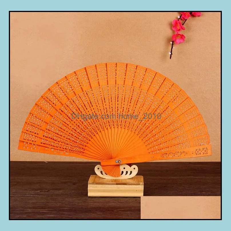 chinese japanese sandalwood folding hand fan fragrance wooden fans wedding favor and gift for guests sn704