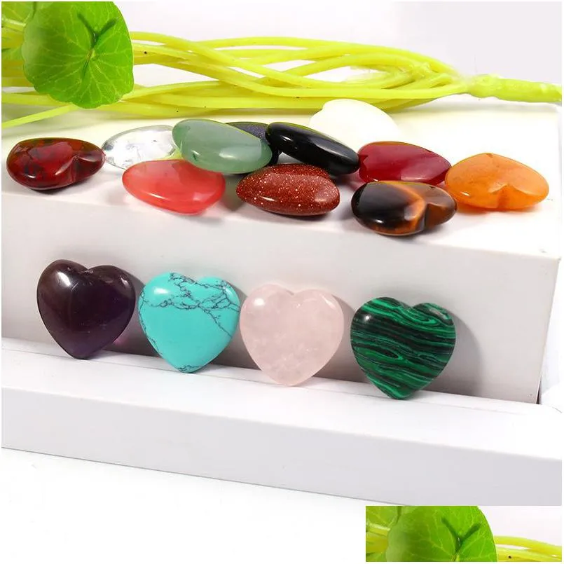 natural 20mm heart turquoise rose quartz stone love naked stones hearts decorate ornaments hand handle pieces diy necklace accessories