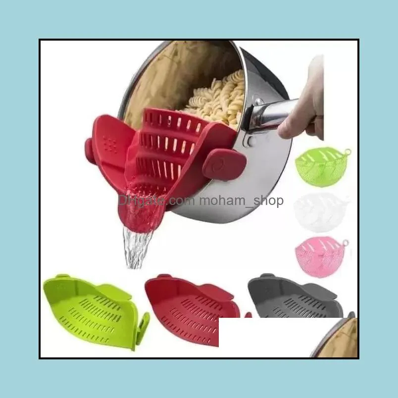 tools colanders silicone pot side vegetable drainer household creative noodle filter leakproof baffle drain inventory wholesale