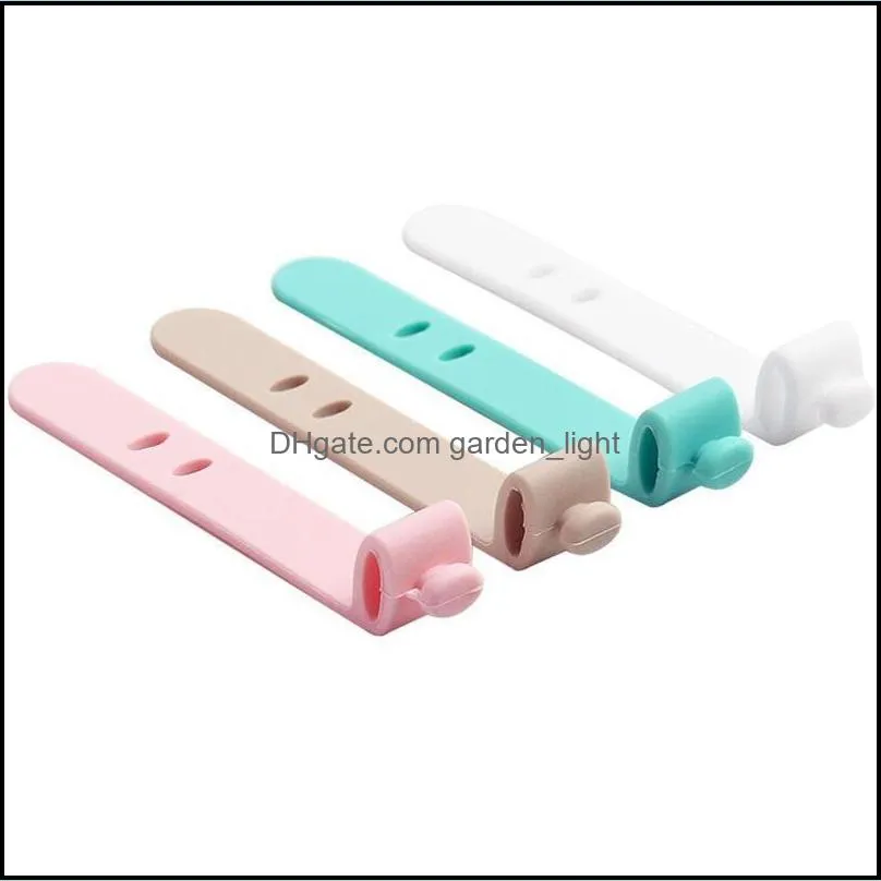 portable silicone soft wirewrapped cablewinder storage data line cordclip adjustable with buckle compact earphone clip arrival 0 5ll