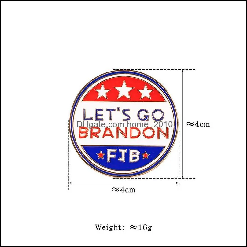 personalized lets go brandon brooch party favor biden alloy round brooch creative gift