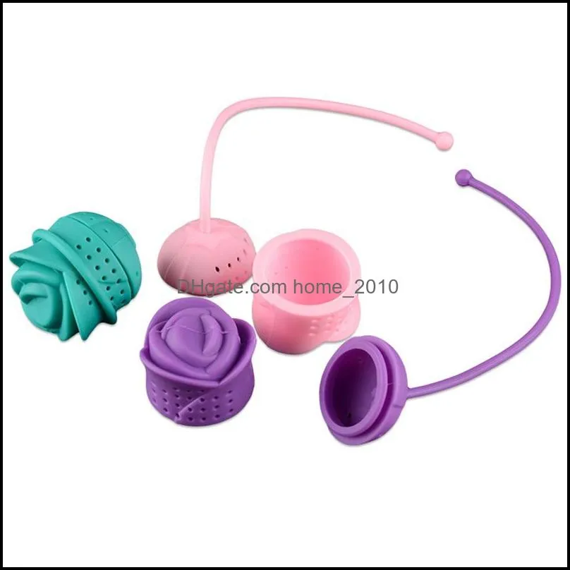 silicone tea strainers creative rose flower shape teas infuser home coffee vanilla spice filter diffuser reusable