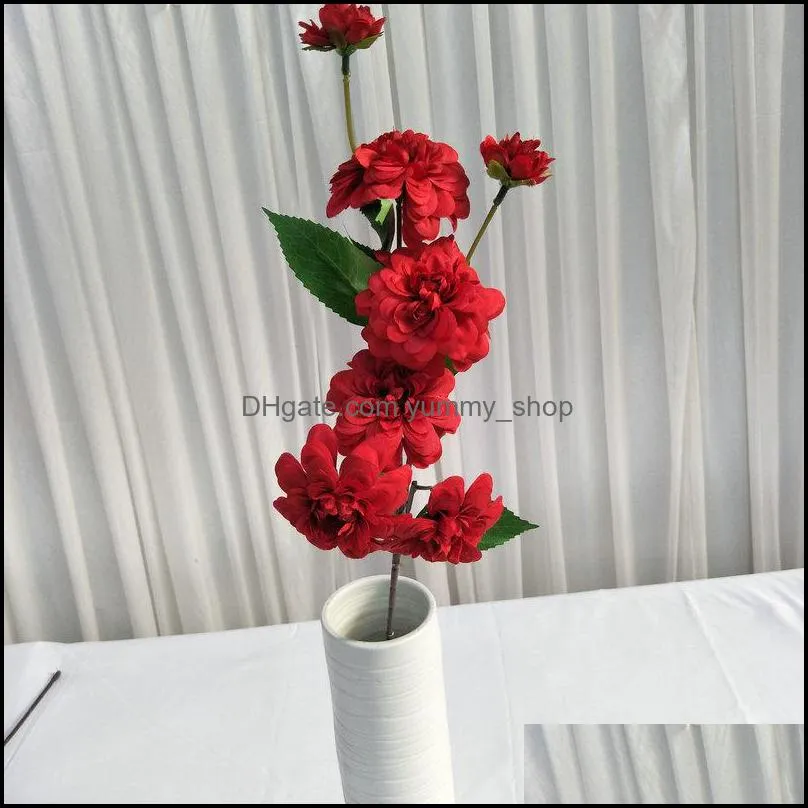 long pole 7 heads artificial flower home furnishing decorate multicolor dahlia simulation flowers with high quality 6yl j1