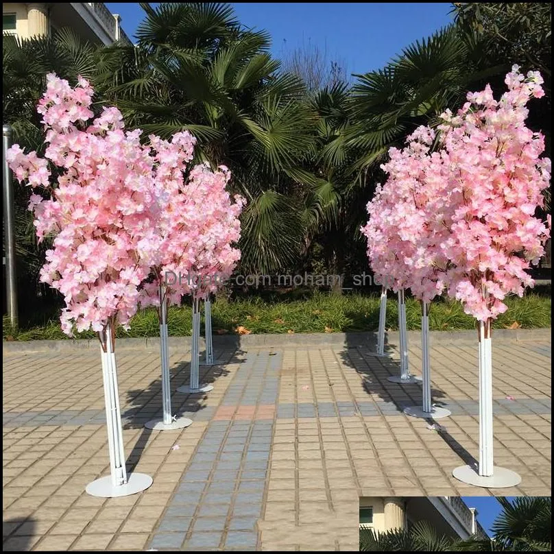 colorful artificial cherry blossom tree roman column road leads wedding mall opened props iron art flower doors 36yl gg