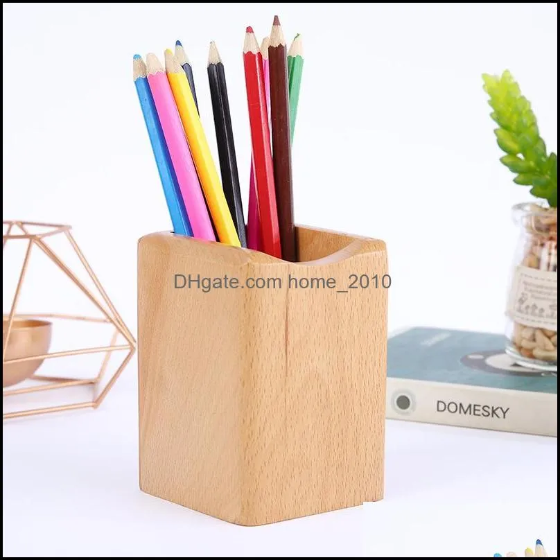 solid wood pen holder creative fashion desktop decoration simple office supplies storage box graduation gift wooden p o frame