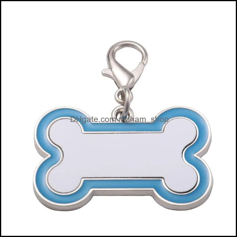 sublimation keychain party favor pet dog id tag diy p o heat transfer cute bone shaped keychain