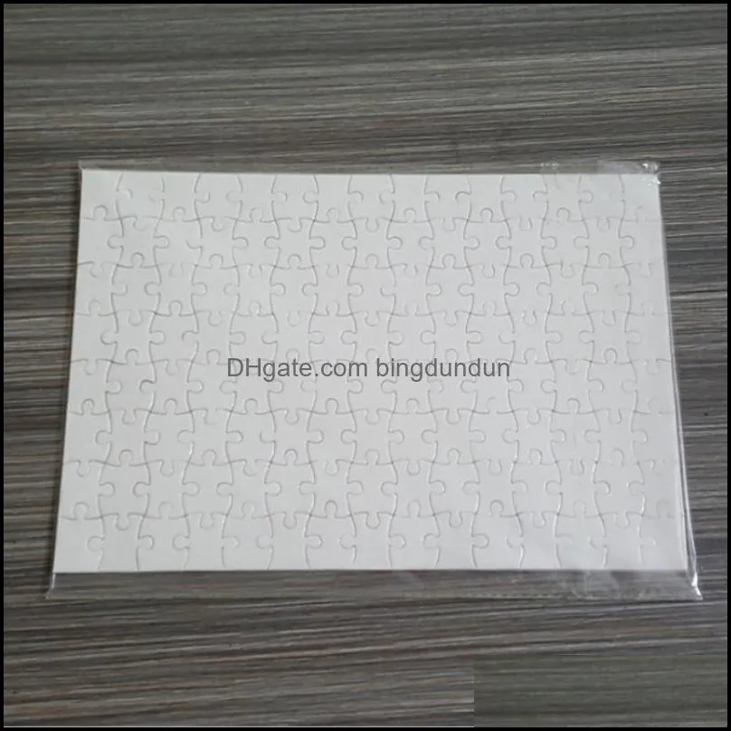 sublimation puzzle a4 size diy sublimation blanks puzzles white puzzle jigsaw 80pcs heat printing transfer handmade gift 1335 t2