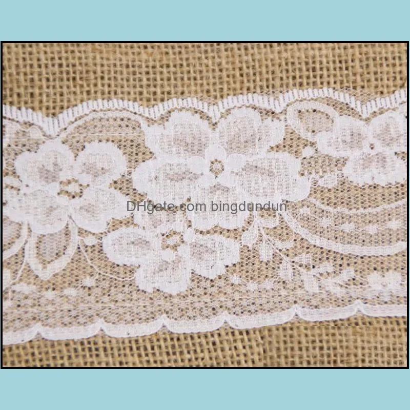  15x240cm naturally elegant burlap lace chair sashes jute chair tie bow for rustic wedding party event decoration sn586