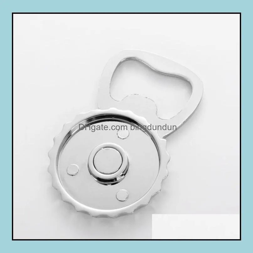 2 in 1 fridge magnet sublimation blank metal opener silver color beer bottle corkscrew outdoor portable openers sn4361