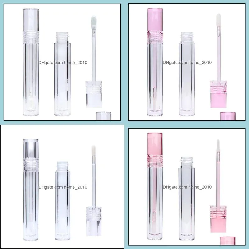 diy lip gloss tubes bottle empty 7.8ml lipgloss tube round transparent packing bottles with wand empty clear 3 colors