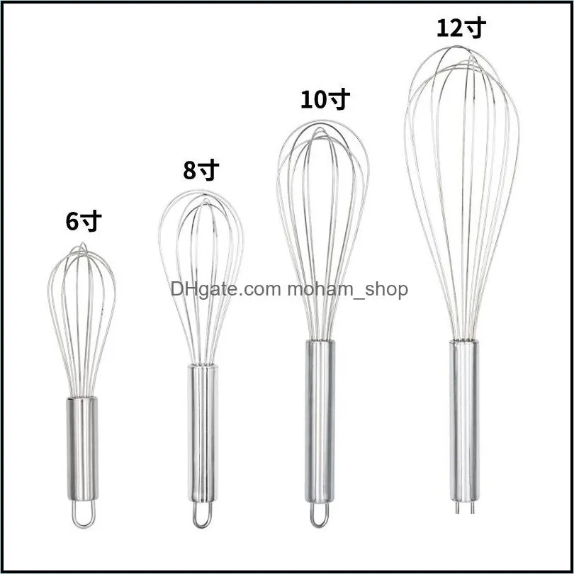 stainless steel balloon wire whisk for blending whisking beating stirring 4 sizes 6inch/8inch/10inch/12inch myinf 0342 133 s2