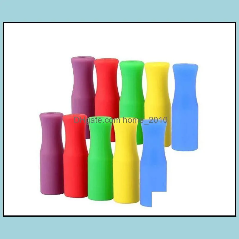 11 colors stock silicone tips for stainless steel straws tooth collision prevention straws cover silicone tubes sn1308