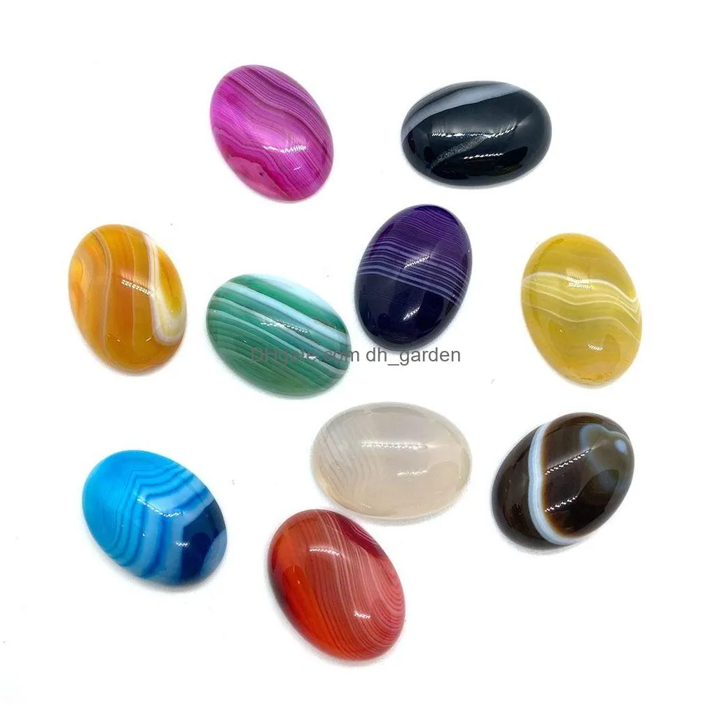 wholesale 20x30mm oval striped agate stone carving cabochon crystal polishing gem healing jewelry diy acc