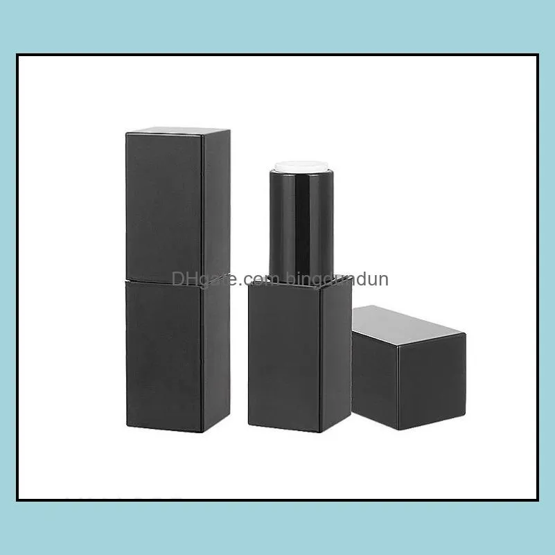  empty high grade plastic lipstick tube black outer square shape inner diy lipstick tube sn2421