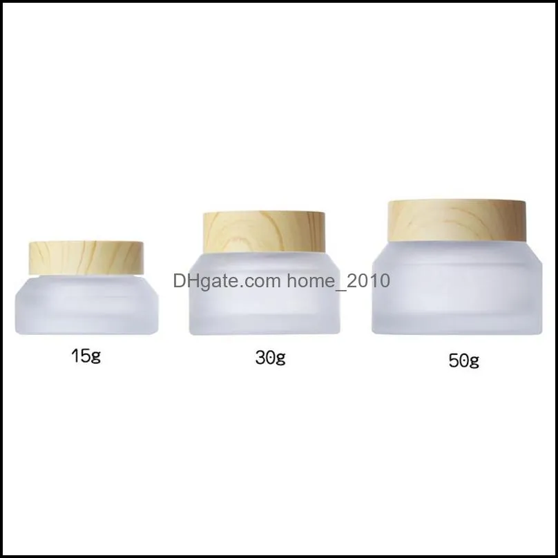 frost glass bottle plastic lid glass jars empty cream jar cosmetic packaging container 15g 30g 50g