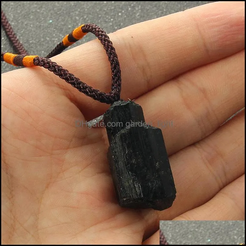  10/pcs black tourmaline pendant necklace plating crystal necklace chakra crystal healing stone pendant 1823mm sxctb fhgxt 544