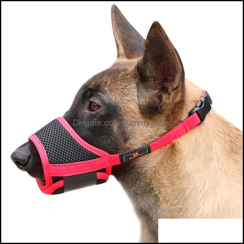 dog muzzle nylon soft muzzle antibiting barking secure mesh breathable pets mouth cover for small medium large dogs 4 colors 4sizes 1925