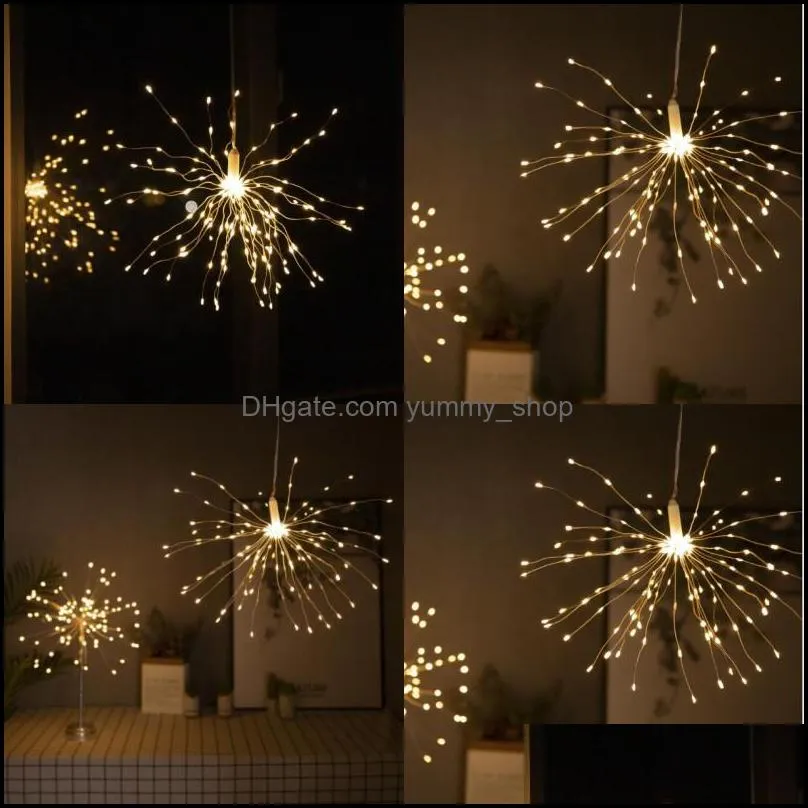 dandelion led lamp remote control modern copper wire lights warm white waterproof 120 light indoor christmas wedding arrival 19ml