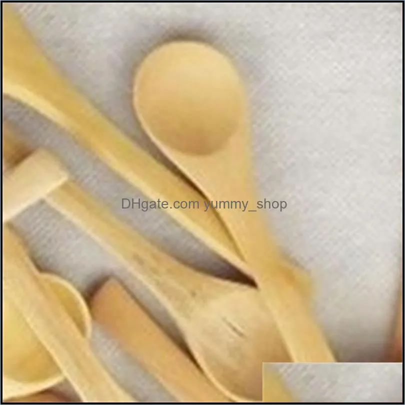 20pcs /lot 5inch wooden spoon ecofriendly japan tableware soup scoop coffee honey tea round head spoon stirrer 381 r2