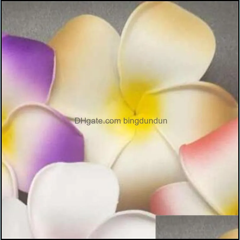 100pcs 7cm wholesale plumeria hawaiian foam frangipani flower for wedding party hair clip flower jlloim lucky 680 s2