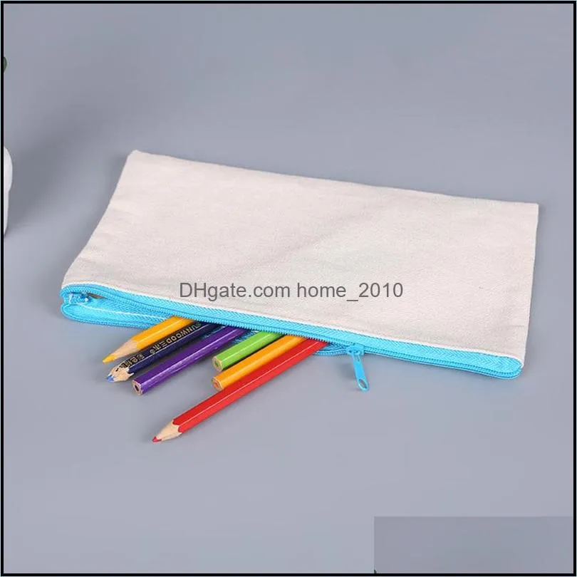 sublimation blank square storage bag heat transfer canvas zipper cosmetic bags diy painting student pencil case